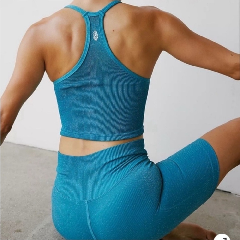 Free People Movement Happiness Runs Lurex Set NWOT